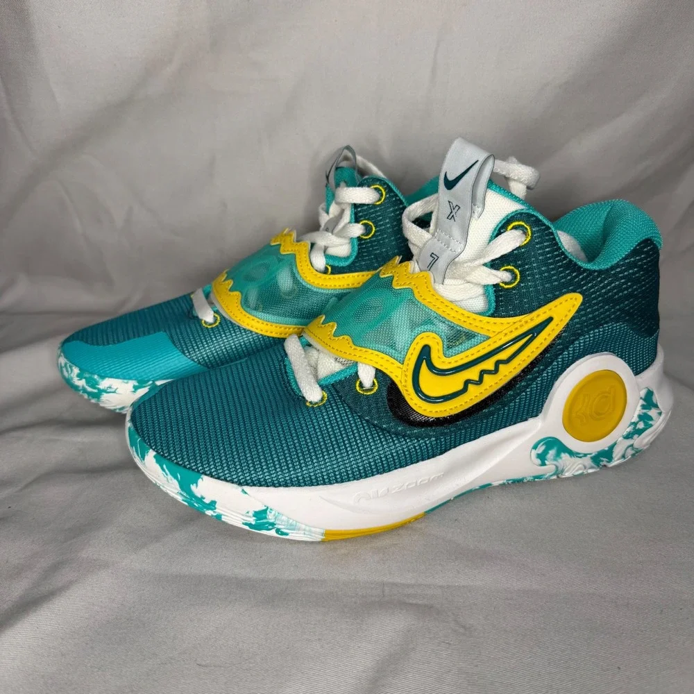Nike KD Trey 5 X Teal Yellow White Basketball Shoes DJ7171-300 Mens Sneakers 7